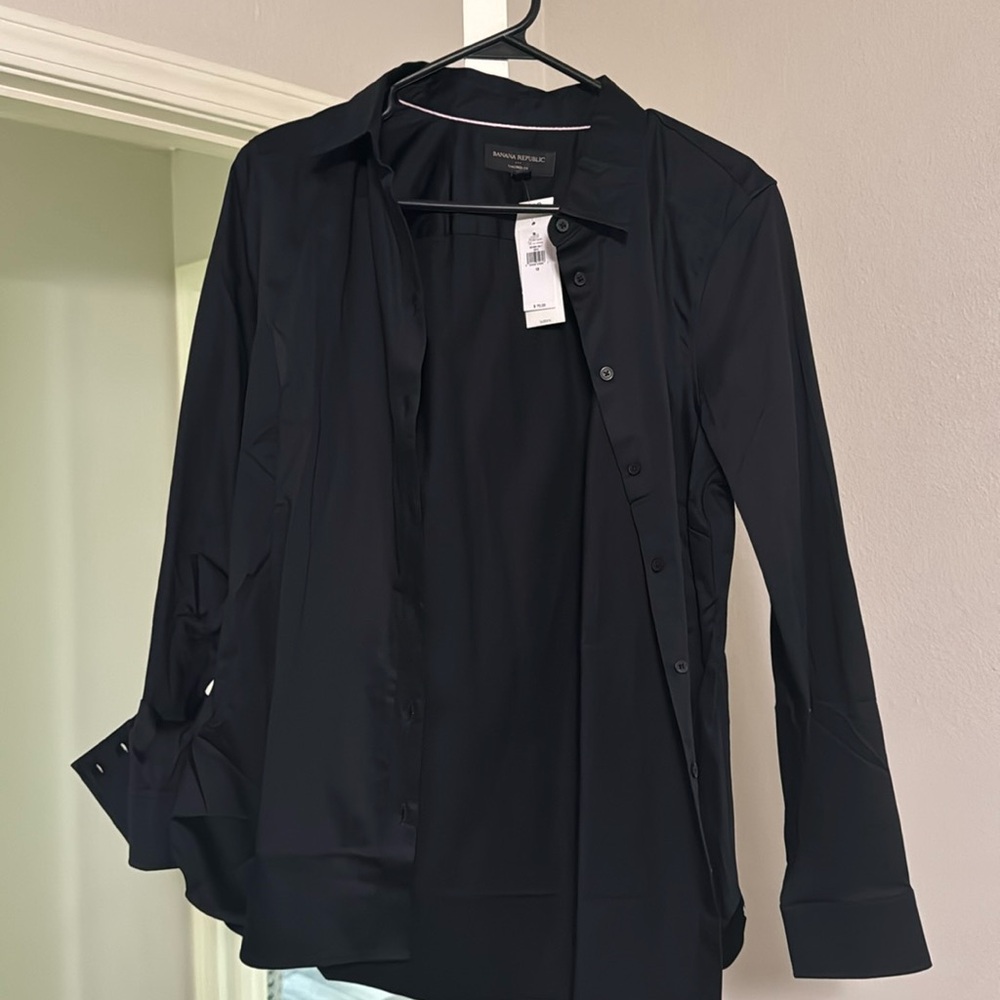 Banana Republic Black Button Down Blouse